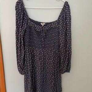 American Eagle Outfitters Navy Floral Long Sleeve Dress